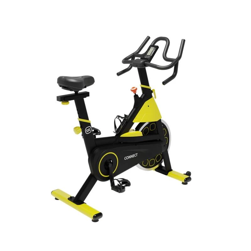 Bicicleta Indoor Spinning Bodytone Conectada Amarillo Rueda Inercia 16kg - Imagen 2
