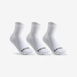 Calcetines Altos De Tenis Niños Pack De 3 Artengo RS 100 Blanco