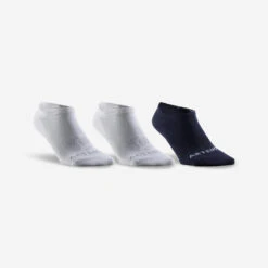 Calcetines Cortos De Tenis Pack De 3 Artengo RS 160 Blanco Azul Marino