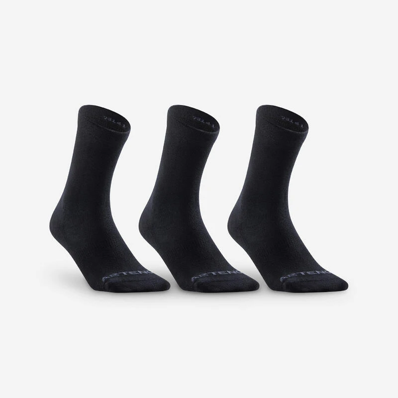 Artengo CALCETINES LARGOS DE DEPORTE RS 160 NEGRO LOTE DE 3 PARES