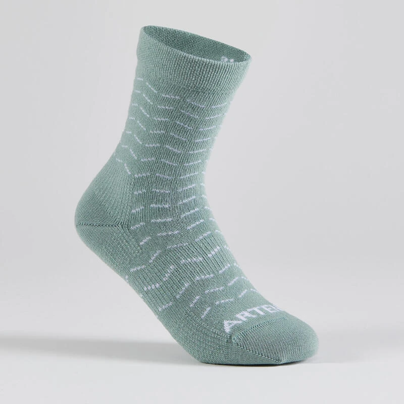 Calcetines Largos Tenis Niños Pack De 5 Artengo RS160 Marrón Beige Caqui - Imagen 4