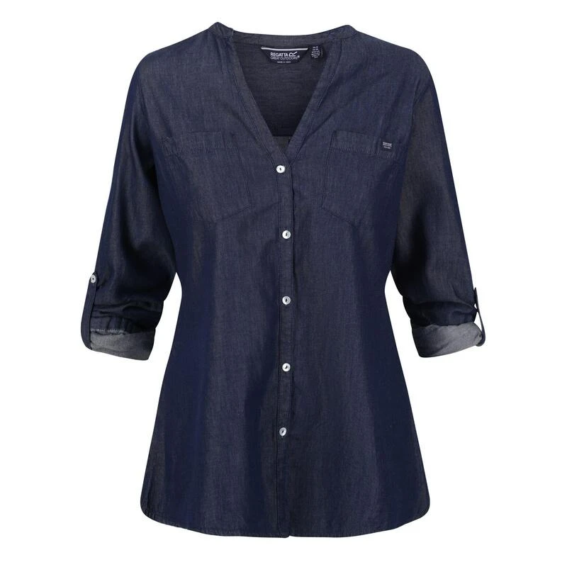 Regatta Camisa Malaya Apariencia Denim De Manga Larga Para Mujer Chambray