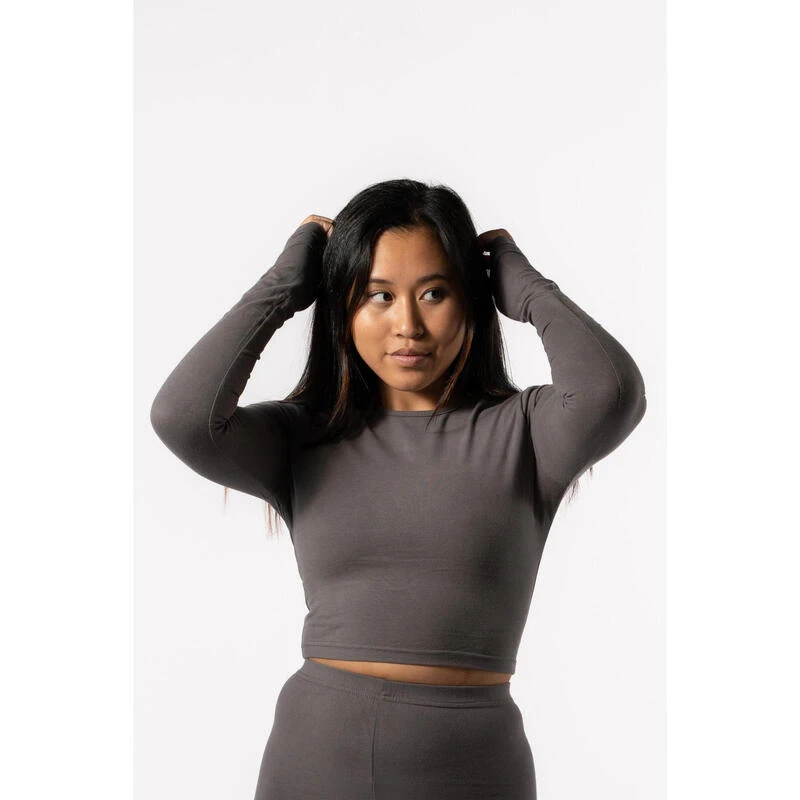 Camiseta De Manga Larga 'Body' - Fitness - Mujer - Azul Pizarra