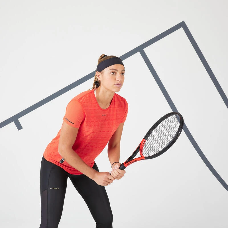 Camiseta De Tenis Manga Corta Mujer Artengo Light 990 Naranja - Imagen 5