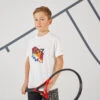 Artengo Camiseta De Tenis Manga Corta Niño TTS100 Kidz Blanco Estampado