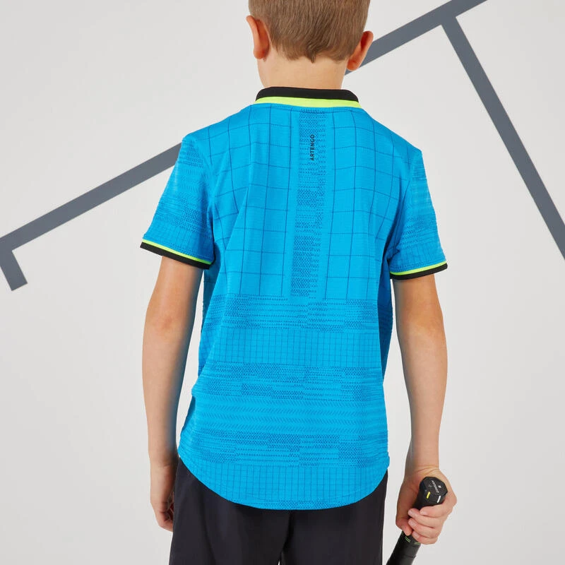 Camiseta De Tenis Manga Corta Niños TTS900 Artengo Azul - Imagen 2