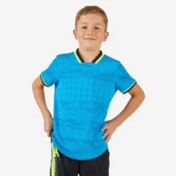 Camiseta De Tenis Manga Corta Niños TTS900 Artengo Azul