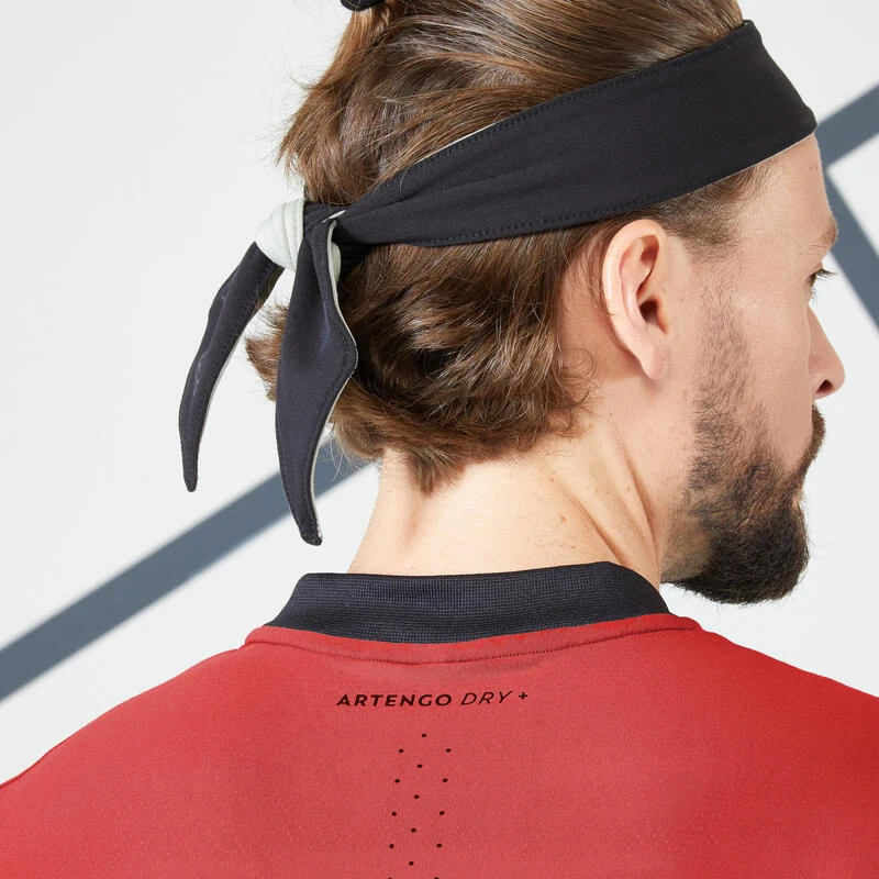 Camiseta De Tenis Manga Corta Slim Con Cuello Hombre Artengo TTS Dry Rojo - Imagen 4