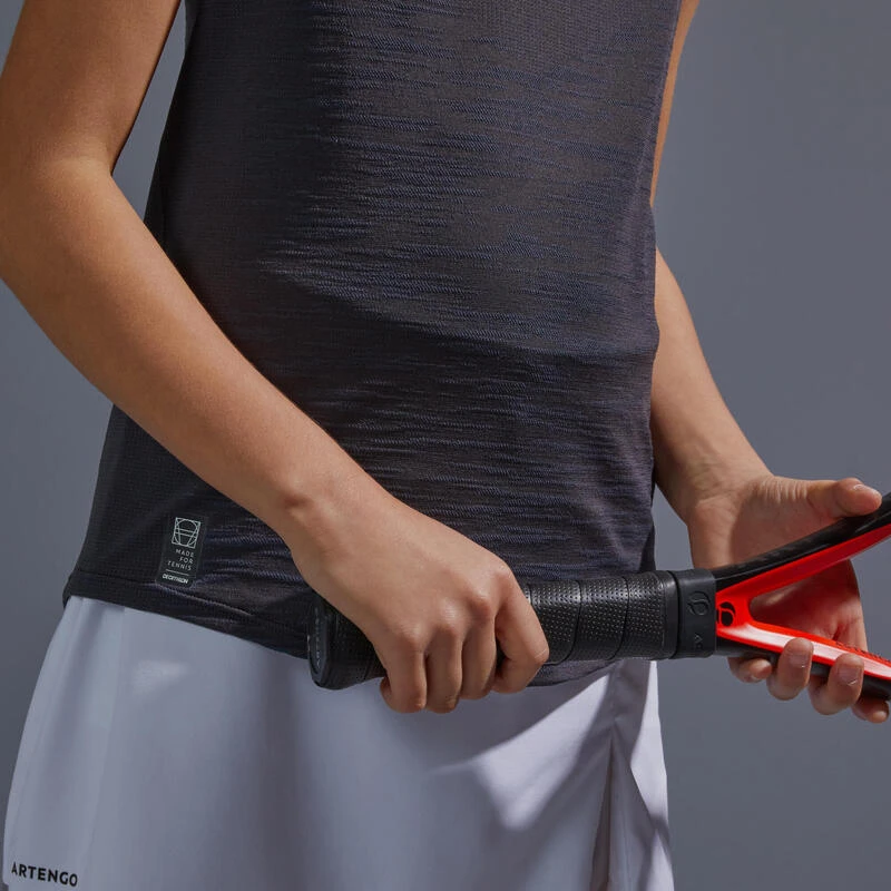 Camiseta De Tenis Sin Mangas Niña Artengo TTK900 Gris Carbón - Imagen 4