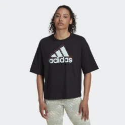 ADIDAS Camiseta Essentials Multi-Colored Logo Loose Fit Cropped