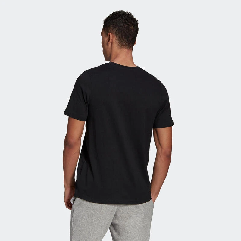 ADIDAS Camiseta Fitness Capsule Hombre Negro Manga Corta Recta Cuello Redondo Algodón - Imagen 2