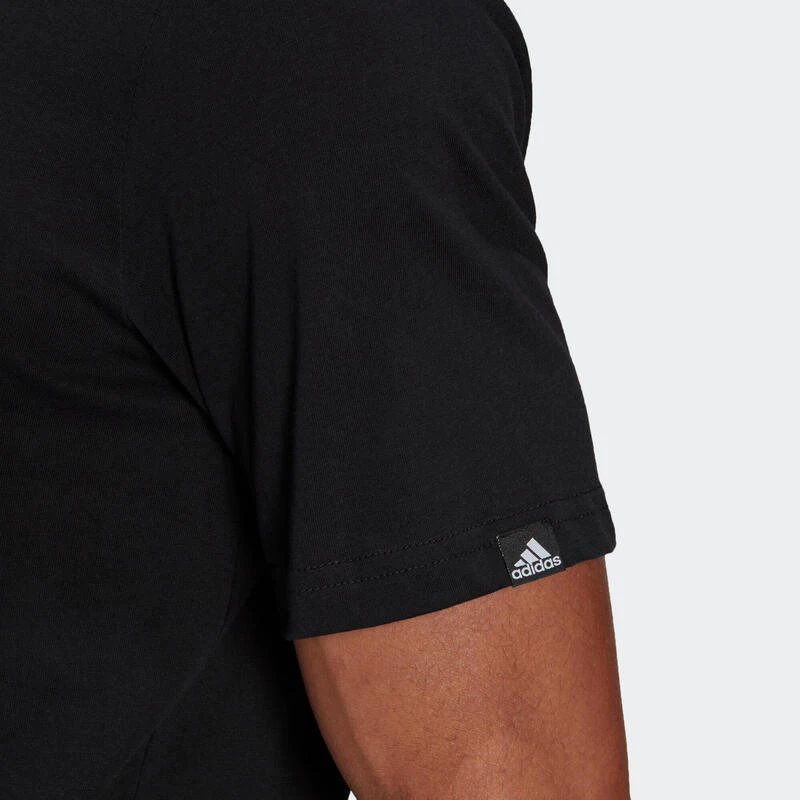 ADIDAS Camiseta Fitness Capsule Hombre Negro Manga Corta Recta Cuello Redondo Algodón - Imagen 4