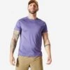 Camiseta Fitness Hombre Malva Transpirable Regular Cuello Redondo