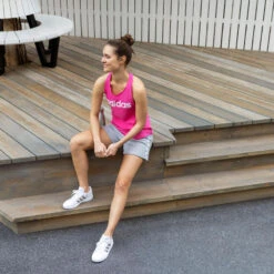 Camiseta Fitness Tirantes Adidas Mujer Rosa