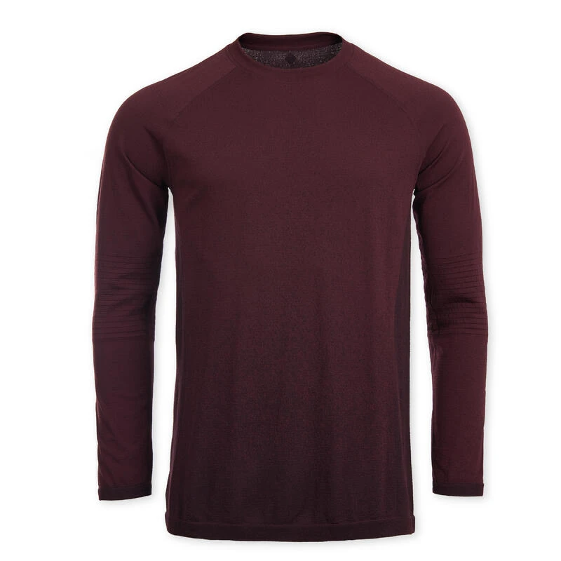 Camiseta Hombre Burdeos Sin Costuras Manga Larga - Imagen 5