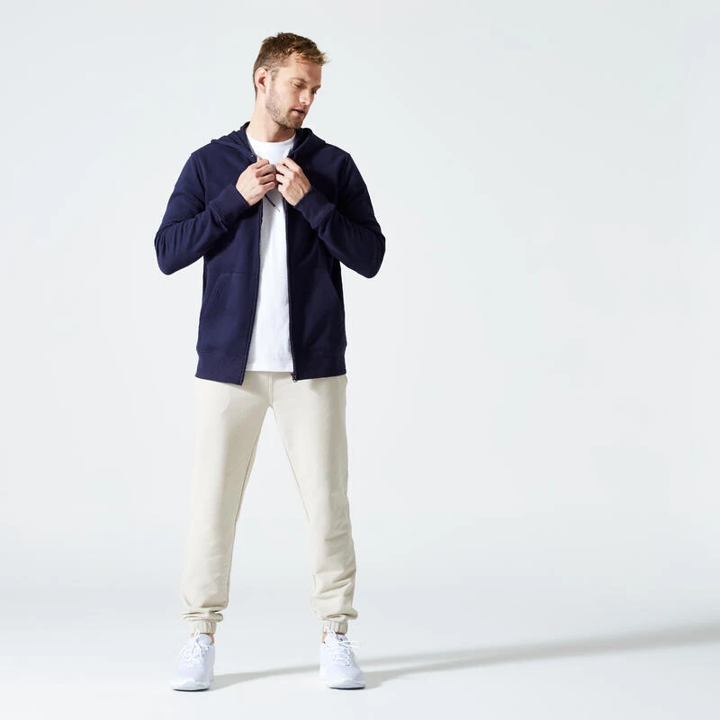 Camiseta Manga Corta De Algodón Hombre Domyos 500 Blanco Glaciar - Imagen 2