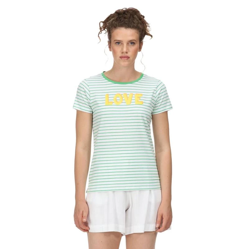 Regatta Camiseta Odalis De Rayas Para Mujer Verde Vibrante