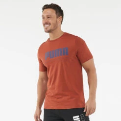 CAMISETA PUMA FITNESS ALGODÓN MARRÓN Y AZUL - HOMBRE