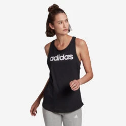 Camiseta Sin Mangas Fitness Linear Adidas Mujer Negro