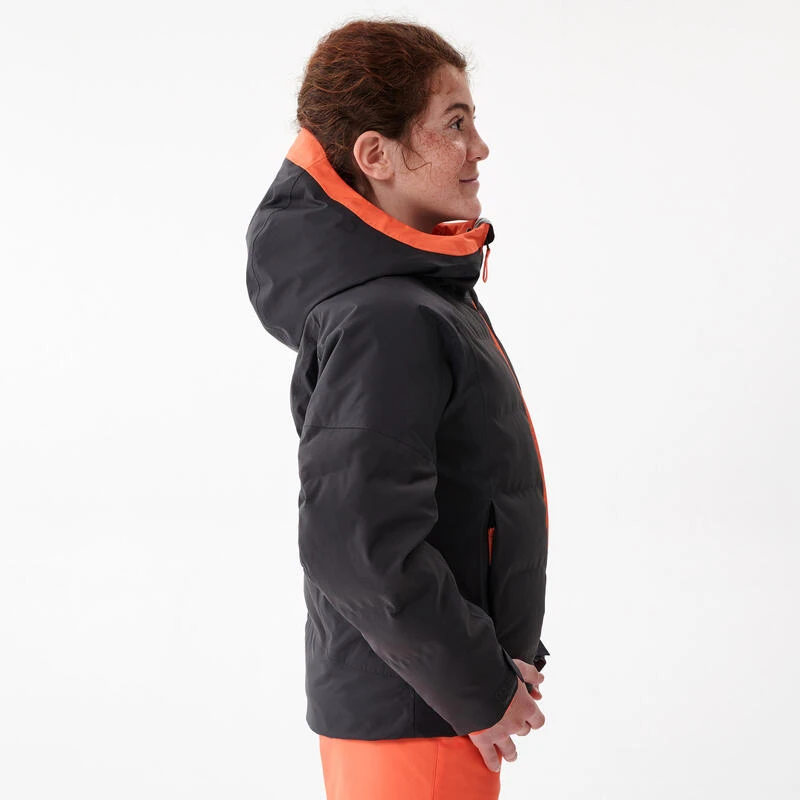 Chaqueta Acolchada De Esquí Para Niños Wedze 580 Warm Gris/coral - Imagen 2