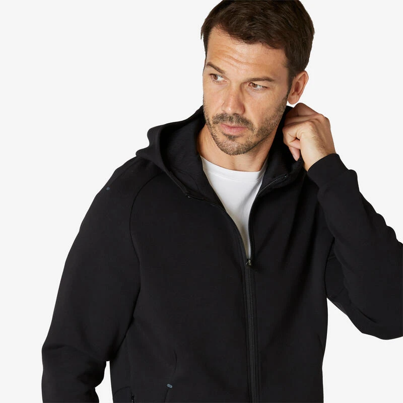Chaqueta Fitness Con Cremallera Y Capucha Hombre Domyos Negro - Imagen 2