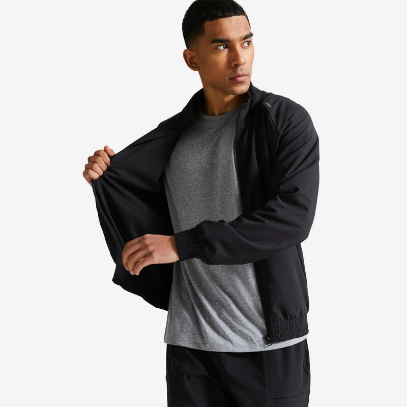Chaqueta Fitness Transpirable Hombre Domyos Negro - Imagen 2