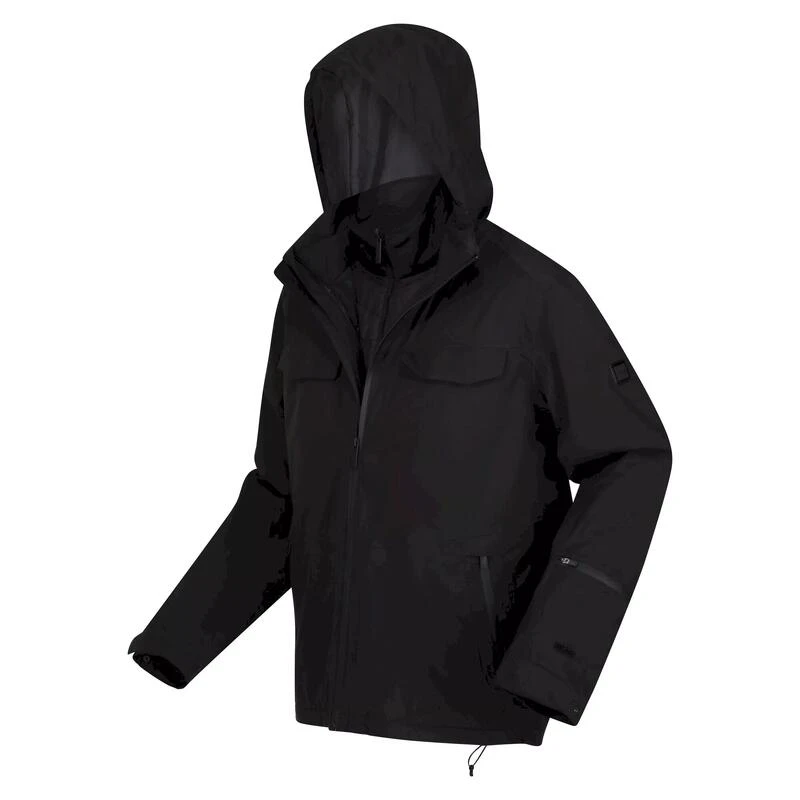 Regatta Chaqueta Impermeable Britely Literna Para Hombre Negro - Imagen 3