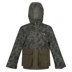 Regatta Chaqueta Impermeable Hywell Camuflaje Para Niños/Niñas Hoja De Uva