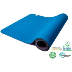 Esterilla De Yoga Phoenix Pro Azul/Negro 100% Poliéster Orgánico. Antideslizante