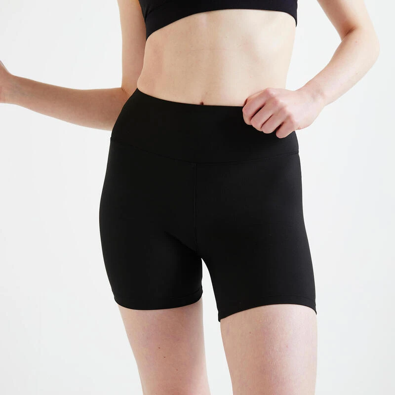 Mallas Short Fitness Vientre Plano Mujer Domyos Negro - Imagen 4