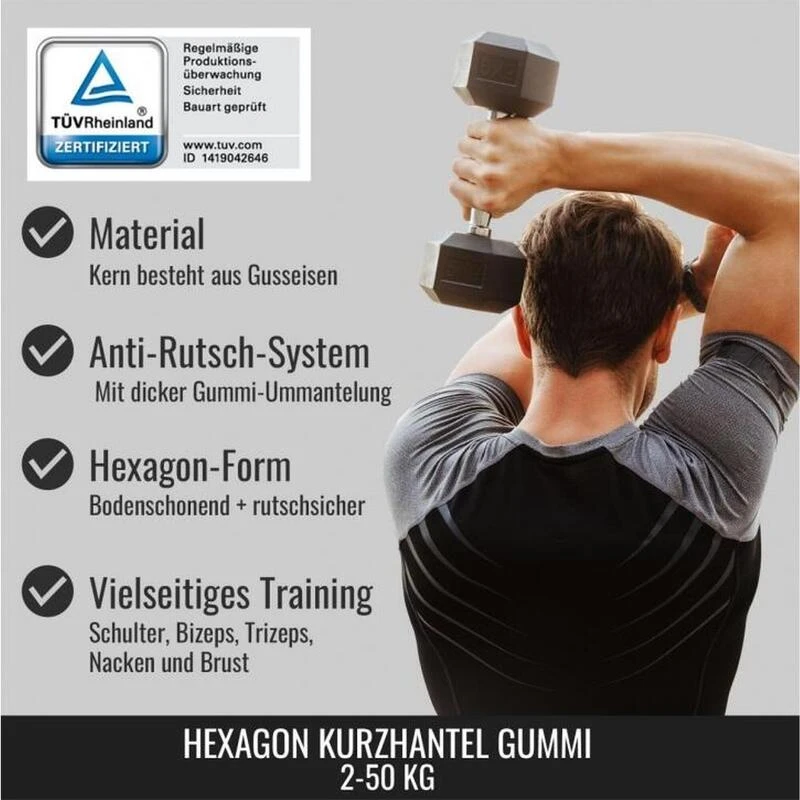 Mancuerna Hexagonal Dumbell Gorilla Sports - Imagen 4