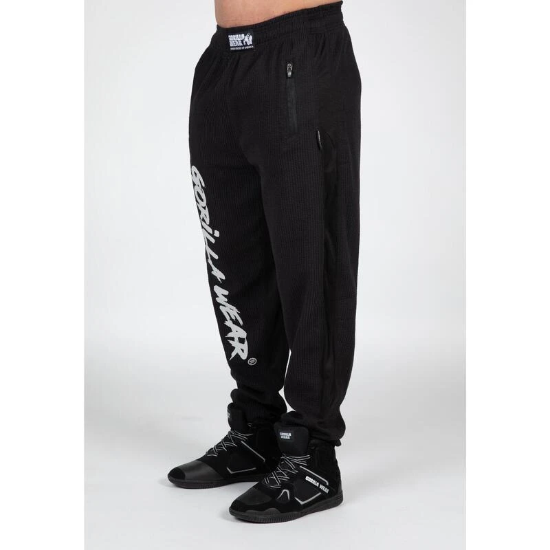 Pantalón Chándal Fitness Largo Hombre GORILLA WEAR Augustine OldSchool Negro - Imagen 2