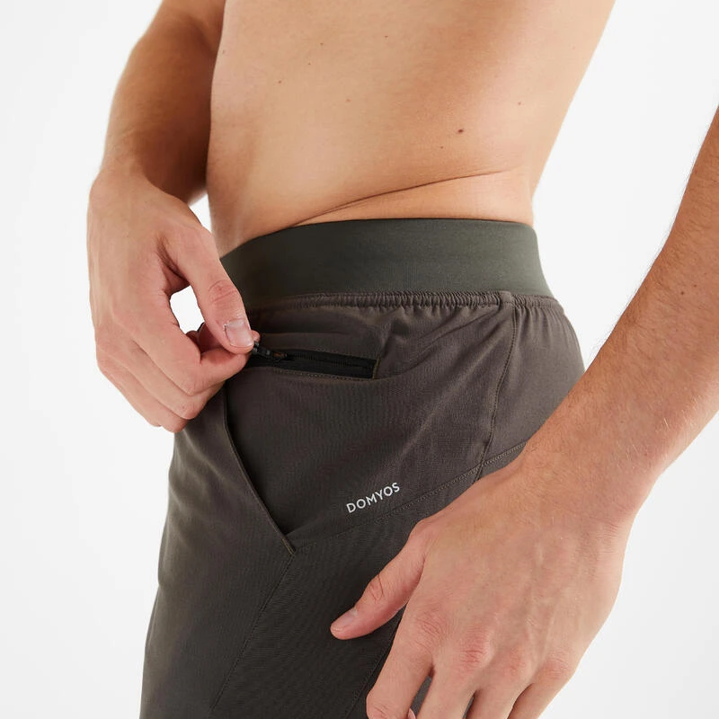 Pantalón Corto Chándal 2 En 1 Hombre Domyos FST 500 Negro - Imagen 3