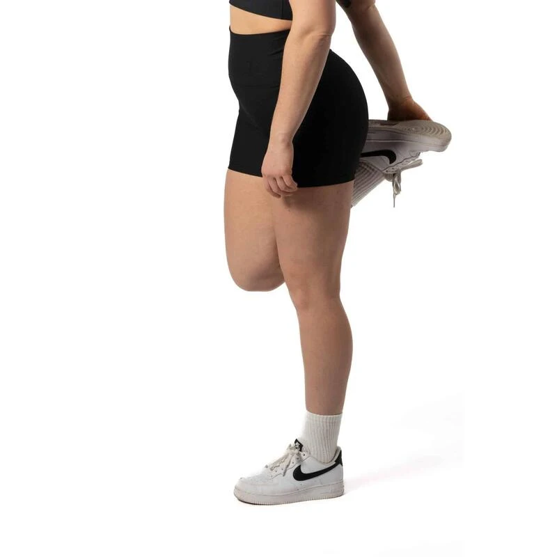 Pantalón Corto De Canalé Sin Costuras V2 Scrunch Fitness Negro - Imagen 3