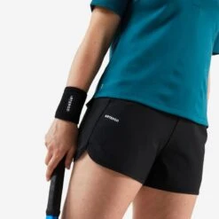 Artengo Pantalón Corto De Tenis Dry Con Bolsillo Mujer Essentiel Negro