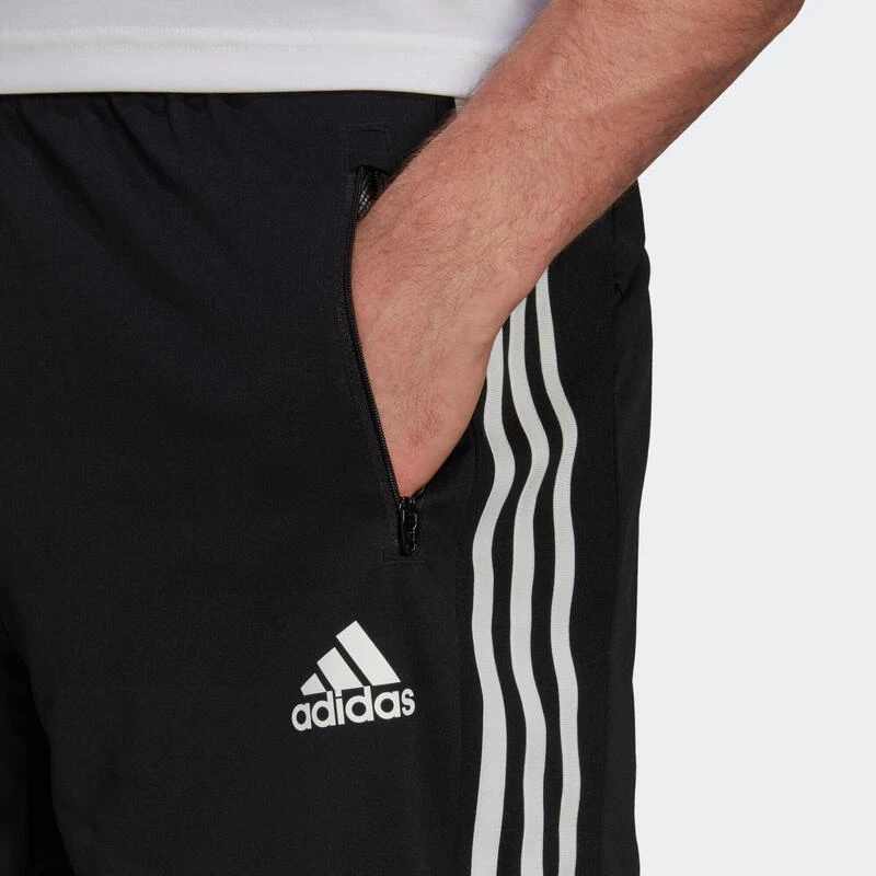 Pantalon Corto Short Adidas Hombre Fitness Negro 3 Rayas - Imagen 4