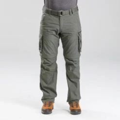 Pantalón Desmontable Montaña Y Trekking Cargo Hombre Travel 100 Caqui