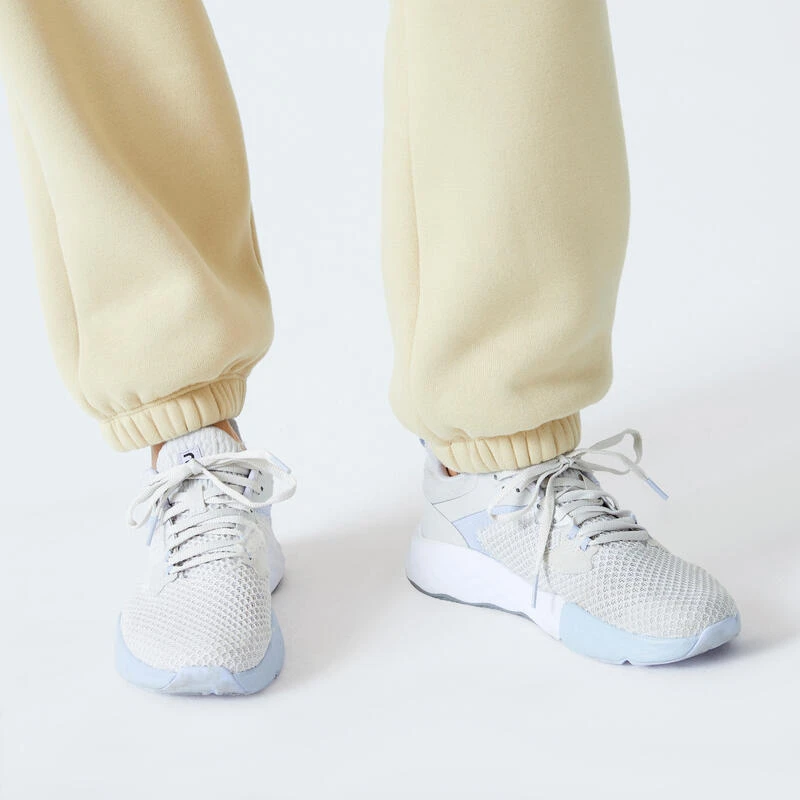 Pantalón Jogger Fitness 520 Mujer Beis Holgado - Imagen 5