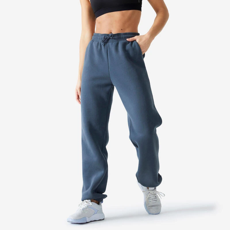 Pantalón Jogger Fitness 520 Mujer Beis Holgado - Imagen 6