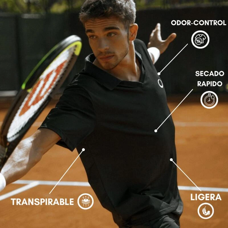 Polo De Tenis Mangas Corta Infinite Athletic Pro Edition Negro - Imagen 5