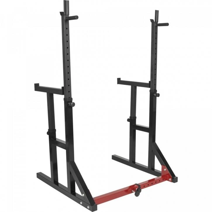 Rack Musculación Sentadillas Ajustable Gorilla Sports Rojo/Negro - Imagen 4