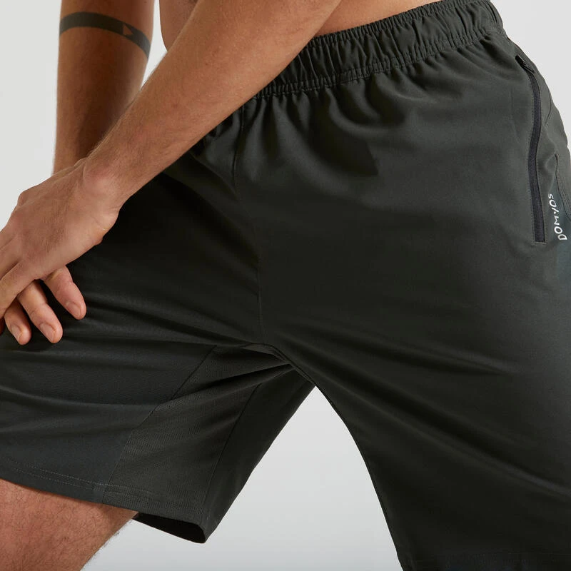 Short Fitness Pantalón Corto Chándal Con Bolsillo Hombre Domyos FST 120 Verde - Imagen 5