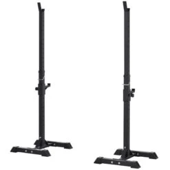 Soporte Para Barras De Pesas HOMCOM De Acero 50x49x124-154 Cm Negro