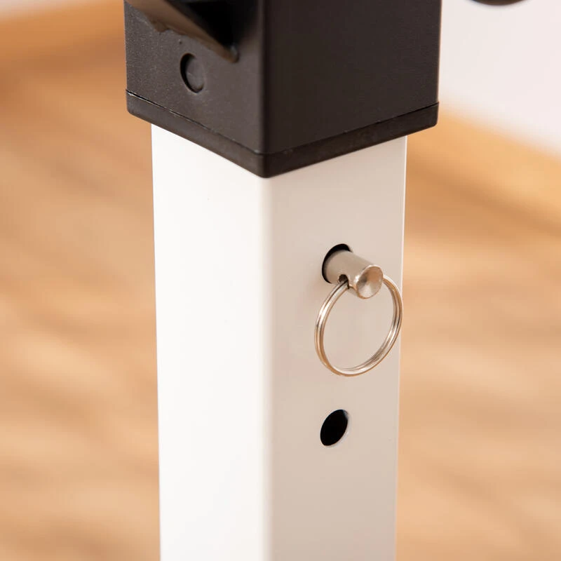 Soporte Para Barras De Pesas HOMCOM De Acero 52x48x105-160 Cm Blanco - Imagen 4