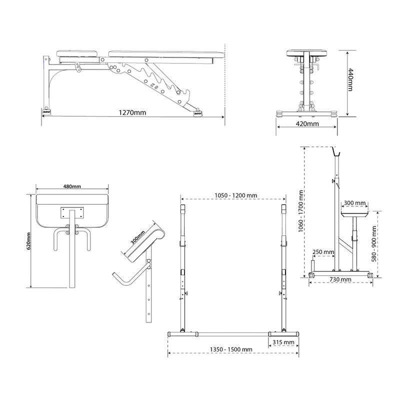 Training Set Con Banco De Pesas + Rack De Barras + Banco De Curl - Imagen 5